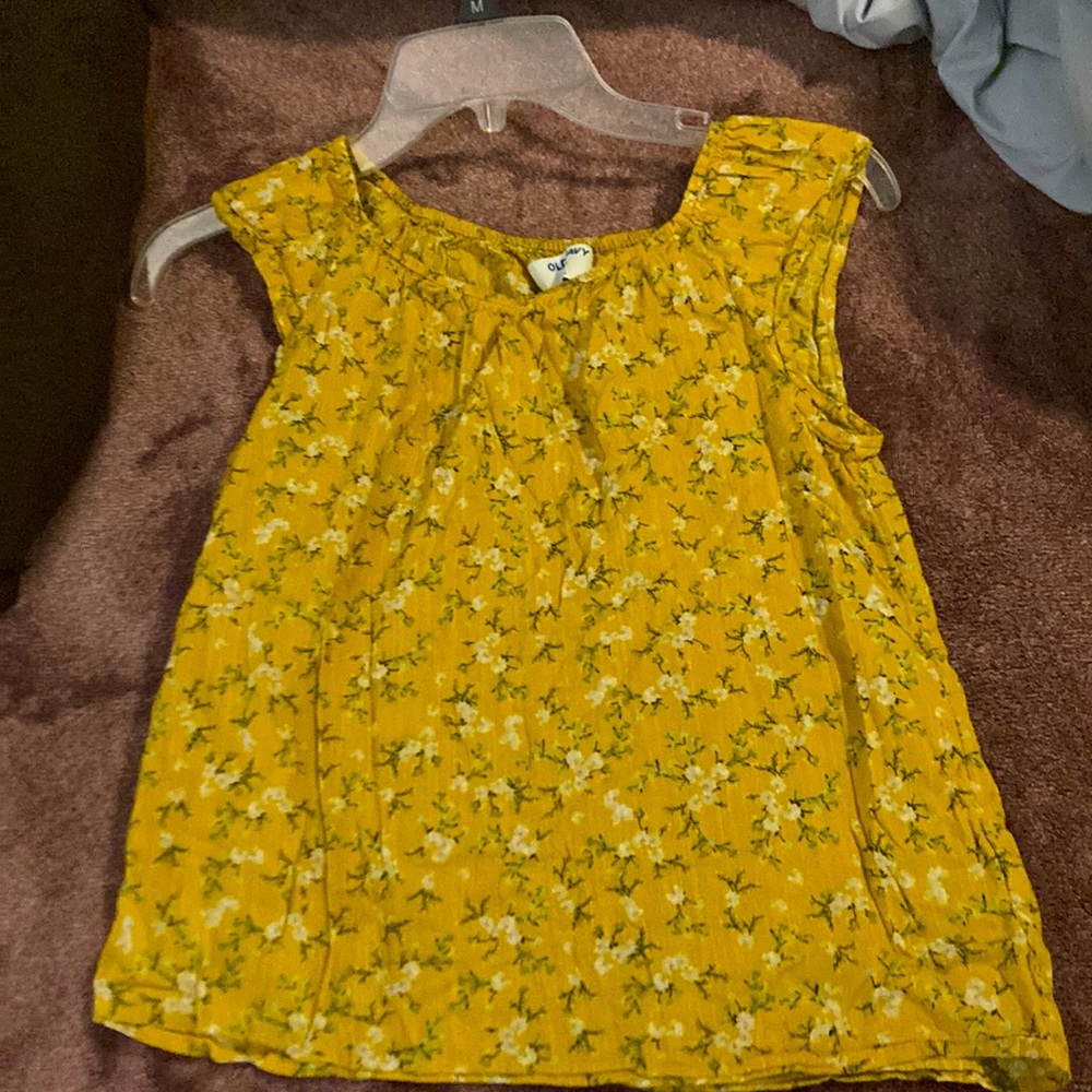 Yellow Floral Top (L10/12 girls)